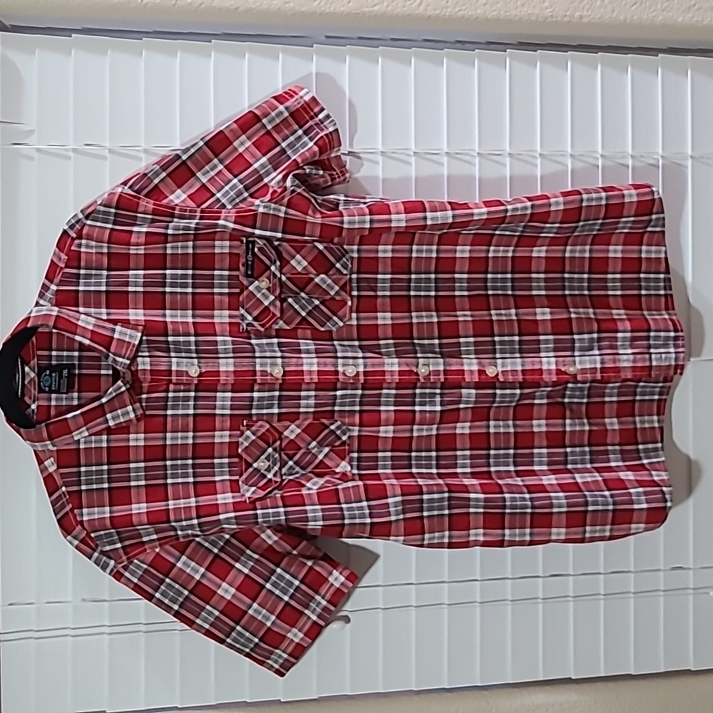Men's Enyce Short Sleeve Plaid Shirt. Size 2XL